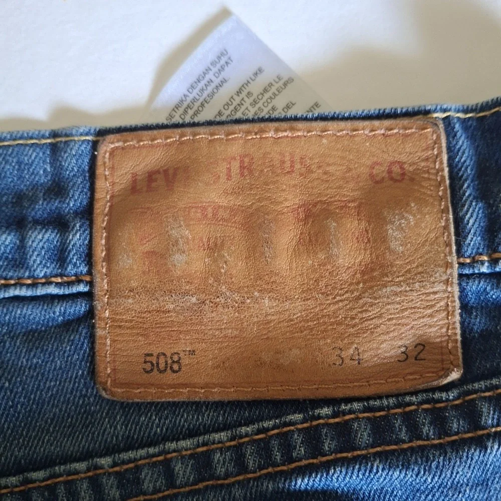 Levis 508 Men Jeans Size 34x32 (Fit 34x31) Medium Wash Tapered Slim Leg Stretch